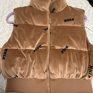 Victoria's Secret Pink Brown Puffer Vest